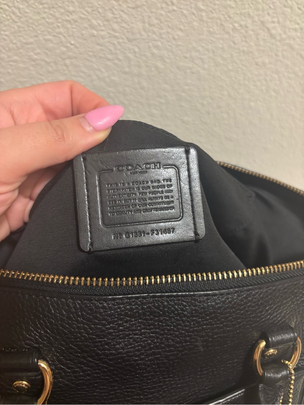 Coach Black Pebbled Leather Satchel with Gold Hardware - Picture 6 of 9